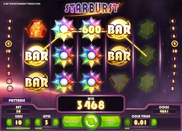 Starburst-lage variantie slot