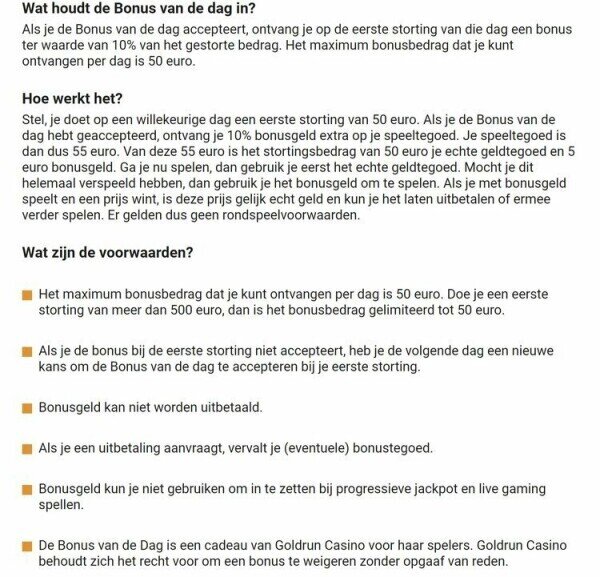 Goldrun casino bonus uitleg